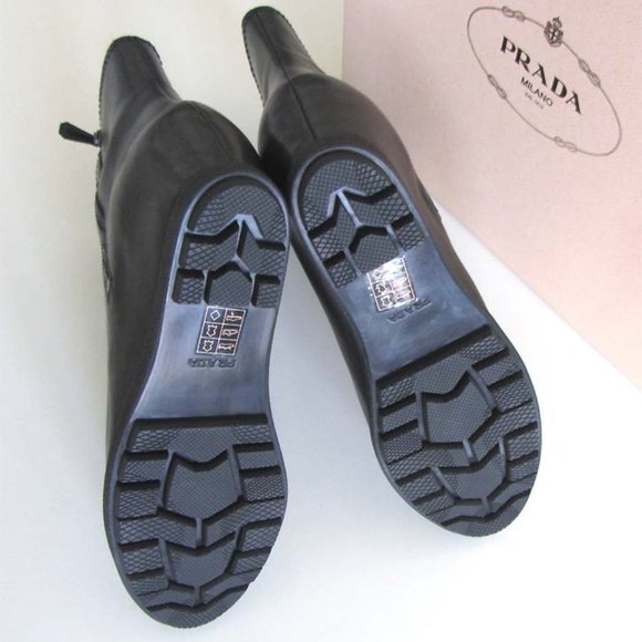 new PRADA double-zip hidden wedge boots 10 US / 40 - Picture 4 of 8